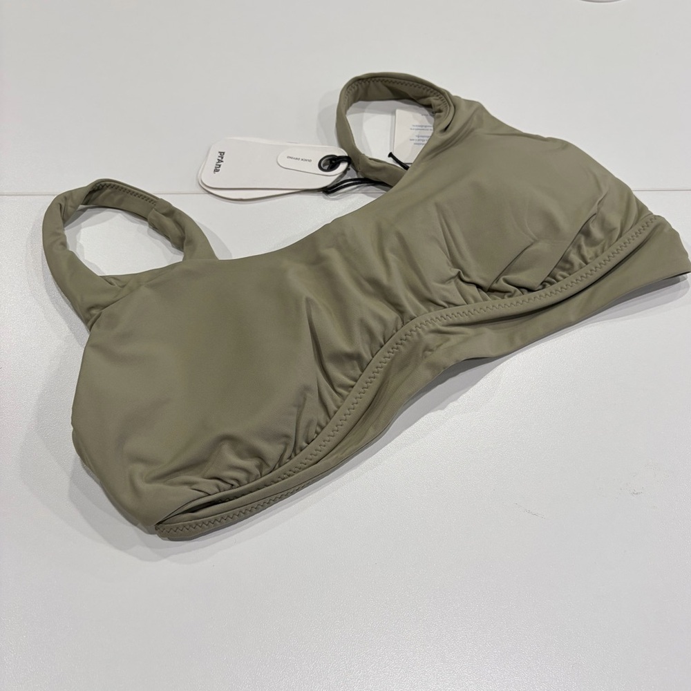 prAna Women's Small Mallorca Bikini Top Sweet Agave Green Swimsuit Swim NWT
